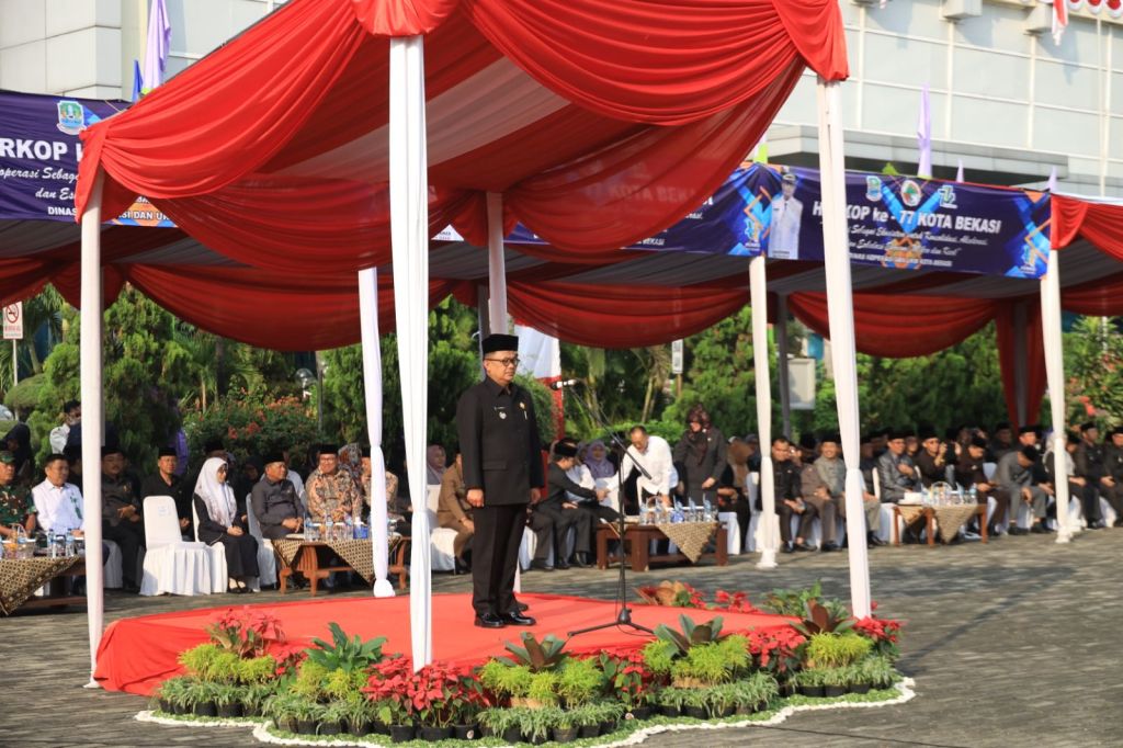 Pj. Wali Kota Bekasi Hadiri Upaca Peringatan Hari Koperasi&nbsp;Ke-77